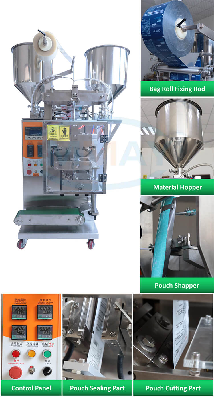 Sachet packing machine for cream