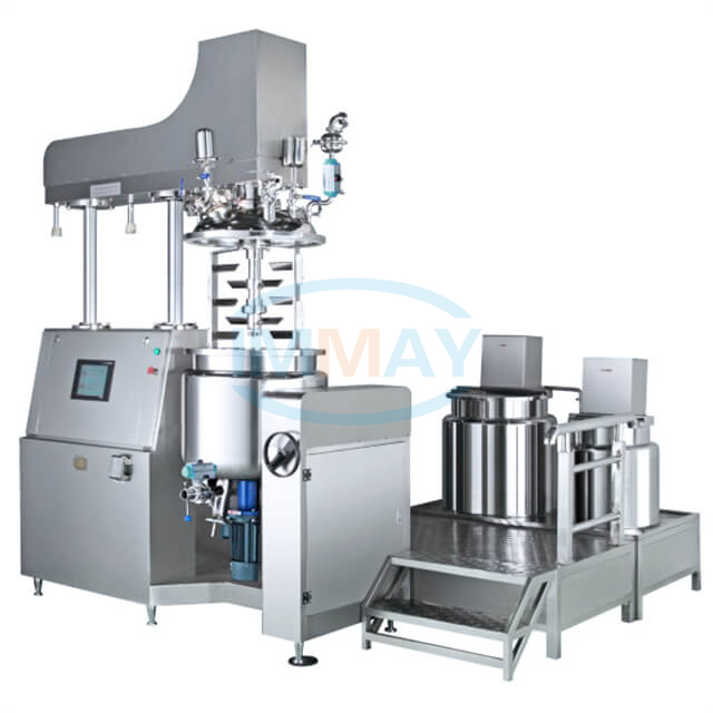 Industrial 100L Hydraulic Lifting Vacuum Emulsifying Mixer And Reactor Machine with Homogenizer And Agitator