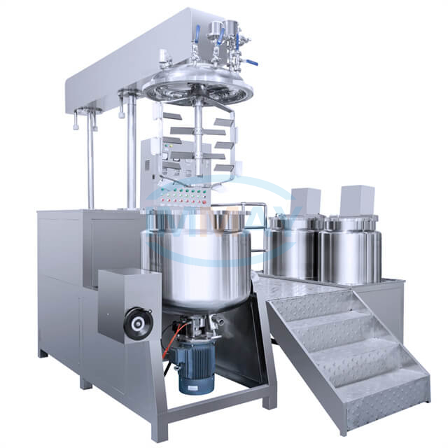 200L Hydraulic Lifting Vacuum Emulsifying Mixing Machine with Homogenizer And Agitator