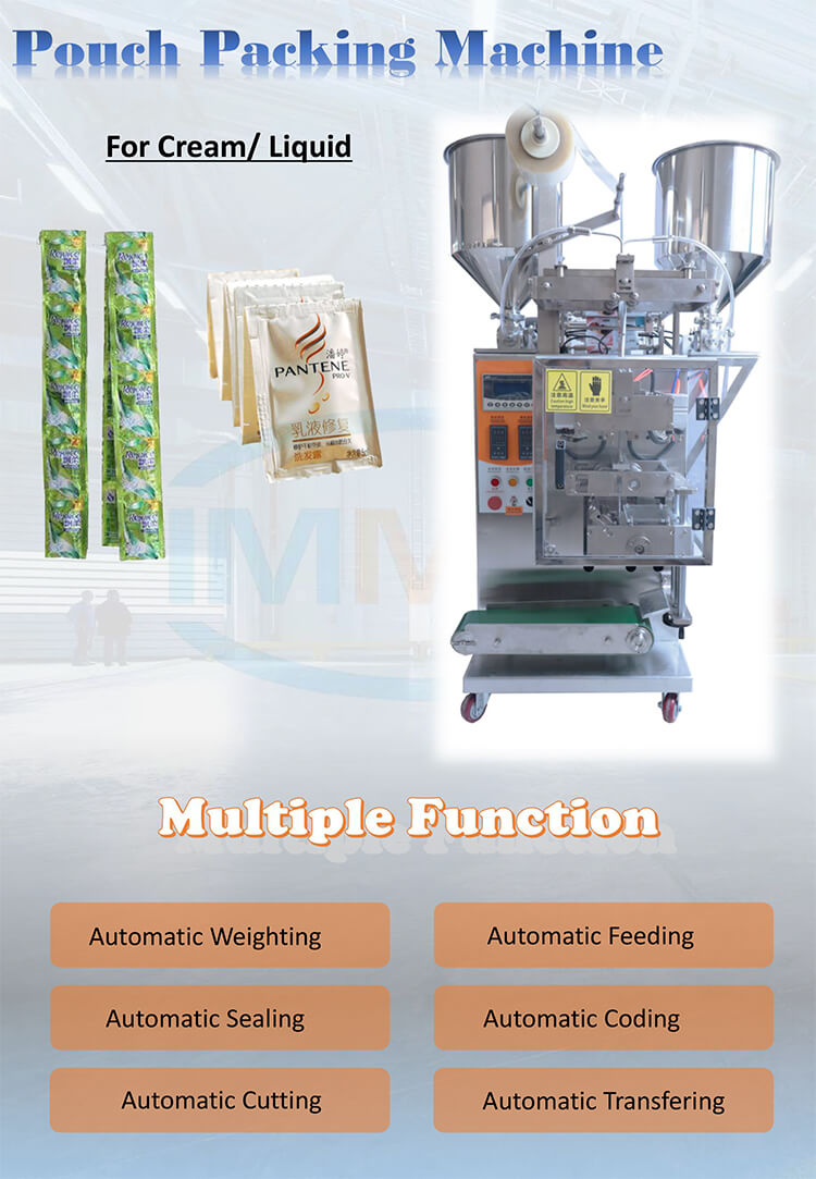 Sachet packing machine for liquid