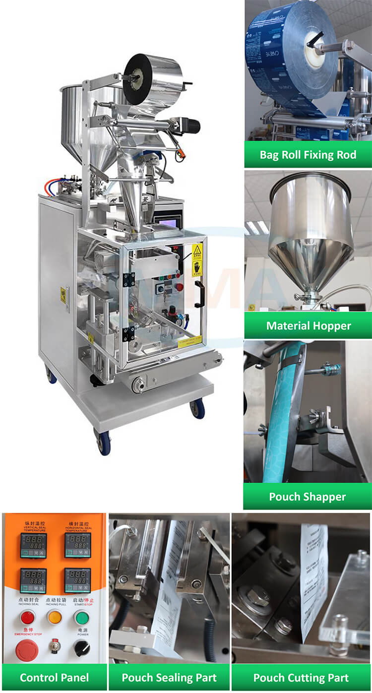 Pouch packing machine for cream